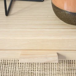 Pandora Table de chevet en bois et rotin