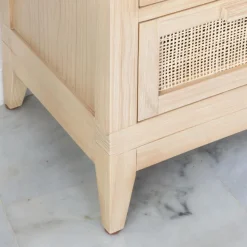 Pandora Table de chevet en bois et rotin