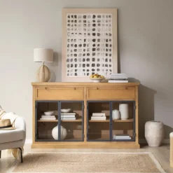 Parma Buffet en bois massif de manguier et métal