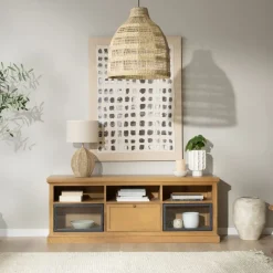 Parma Meuble tv en bois massif de manguier et métal