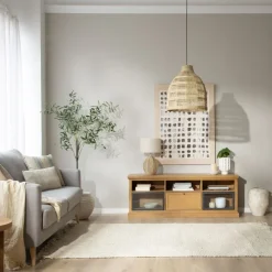 Parma Meuble tv en bois massif de manguier et métal