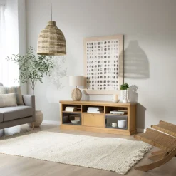 Parma Meuble tv en bois massif de manguier et métal