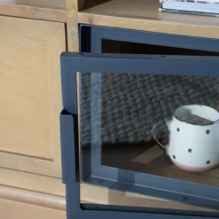 Parma Meuble tv en bois massif de manguier et métal