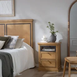 Parma Table de chevet en bois massif de manguier et métal