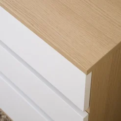 Poppy Caisson à roulettes en chêne clair et blanc