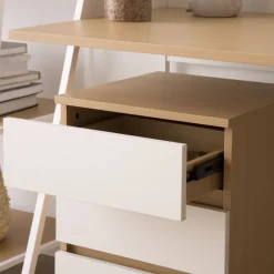 Poppy Caisson à roulettes en chêne clair et blanc