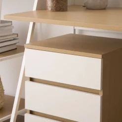 Poppy Caisson à roulettes en chêne clair et blanc