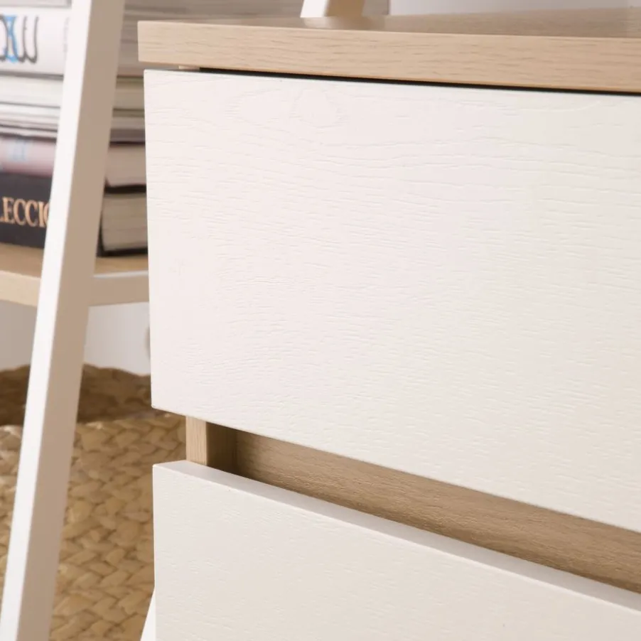 Poppy Caisson à roulettes en chêne clair et blanc