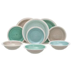 Rakal Service de vaisselle en grès de 18 pièces
