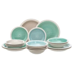 Rakal Service de vaisselle en grès de 18 pièces