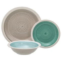 Rakal Service de vaisselle en grès de 18 pièces