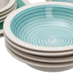 Rakal Service de vaisselle en grès de 18 pièces