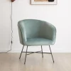 Sigrid Fauteuil en velours vert d'eau