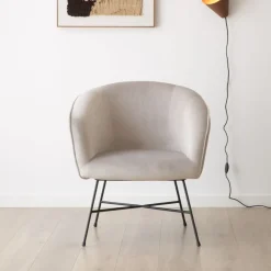 Sigrid Fauteuil velours gris