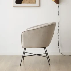 Sigrid Fauteuil velours gris