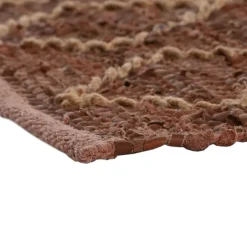 Sokam Tapis de salon en jute et cuir