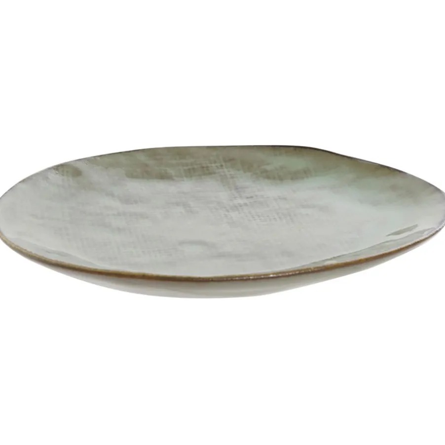 Sugo Plat en grès émaillé turquoise