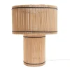 Tokem Lampe de table en fer et rotin