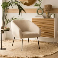 Viggo Fauteuil tapissé beige