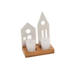 Wante Porta velas pueblo navide&ntilde;o