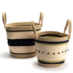 Xalas Ensemble de 2 paniers en coton