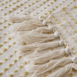 Ynsa Plaid en coton acrylique jaune