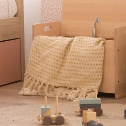 Ynsa Plaid en coton acrylique jaune